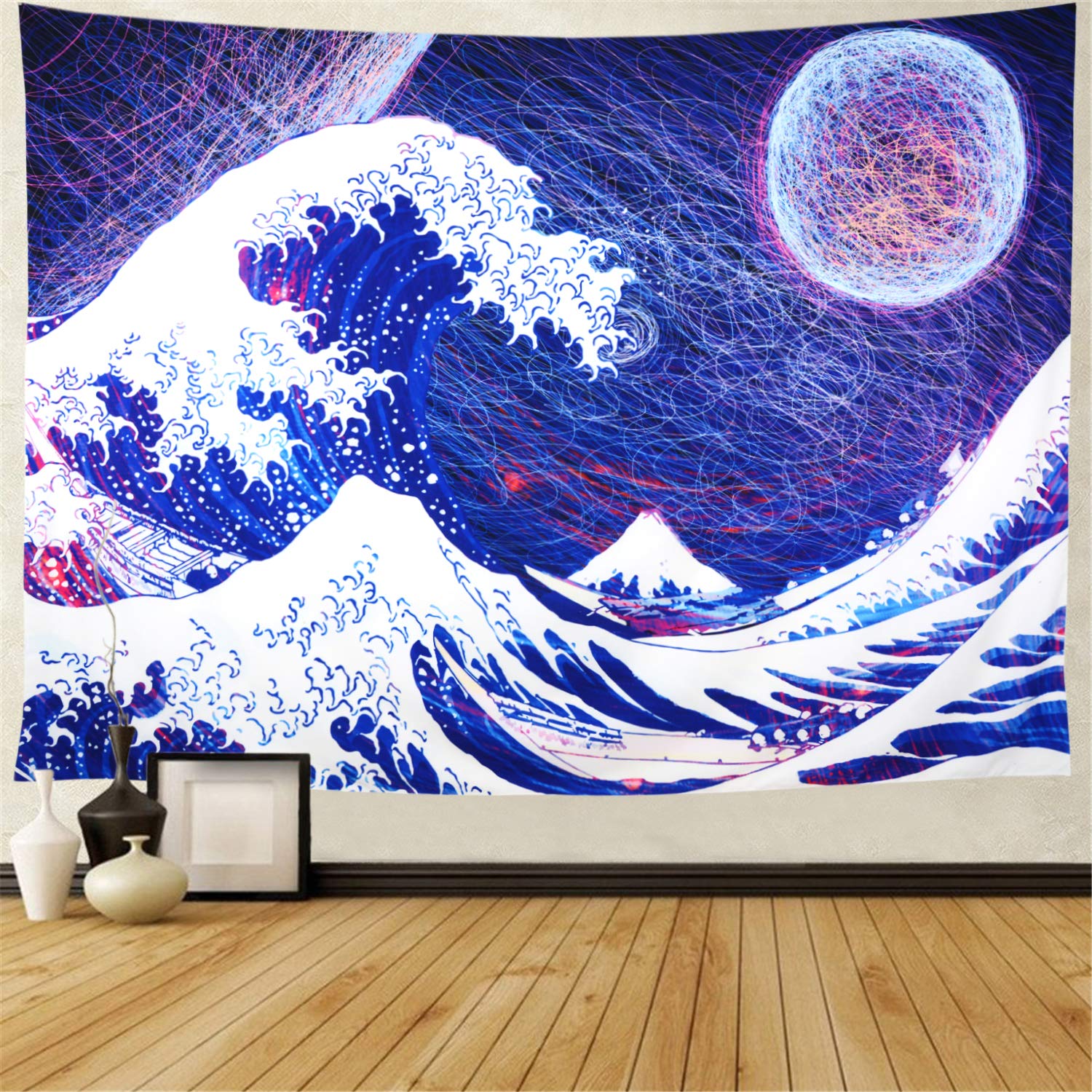 Blue best sale wave tapestry