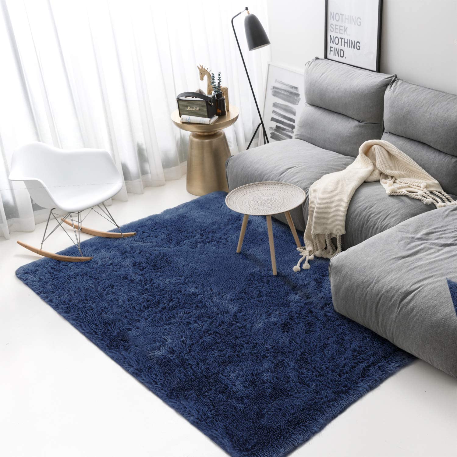 Blue Plush Rug Fluffy Rugs Tapestry Girls