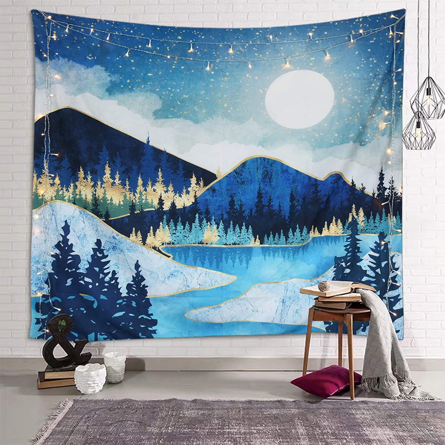 Blue 2025 mountain tapestry