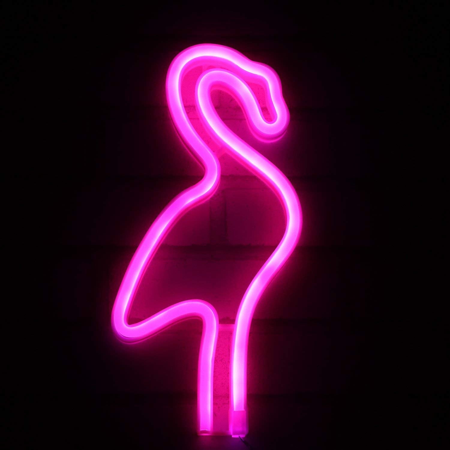 pink flamingo neon sign
