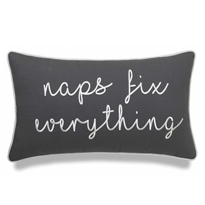 Grey Naps Fix Everything Pillow - Tapestry Girls