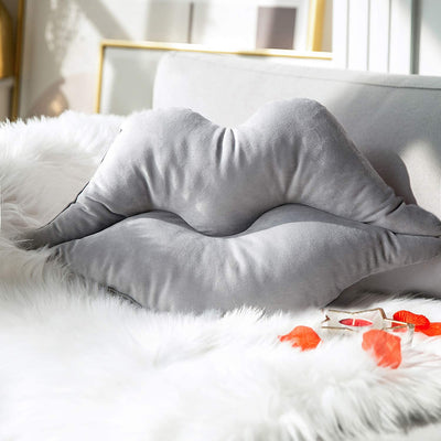 Grey Lips pillow
