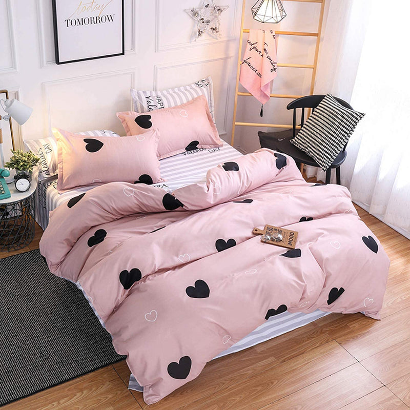 Pink Heart Bed Set