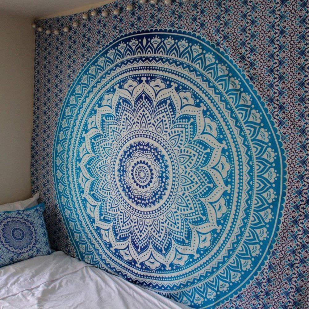 Indian Blue Tapestry Blue Mandala Tapestry Tapestry Girls