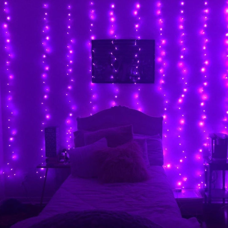 Purple LED Curtain Lights - Tapestry Girls
