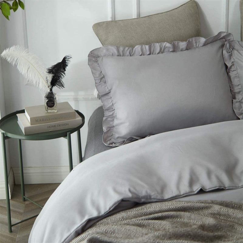 The Ruffled Gray Bed Set - Tapestry Girls