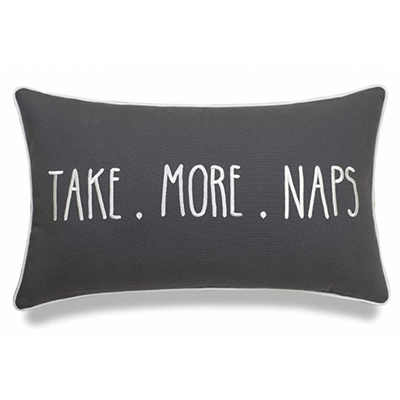Grey Take More Naps Pillow - Tapestry Girls