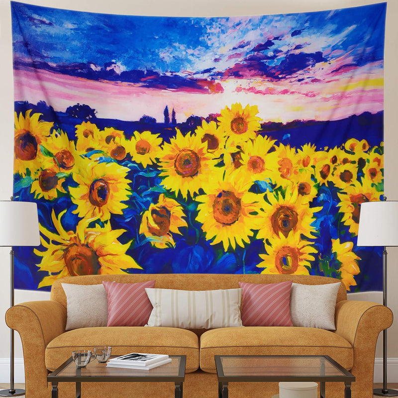 Watercolor Sunflower Tapestry - Tapestry Girls