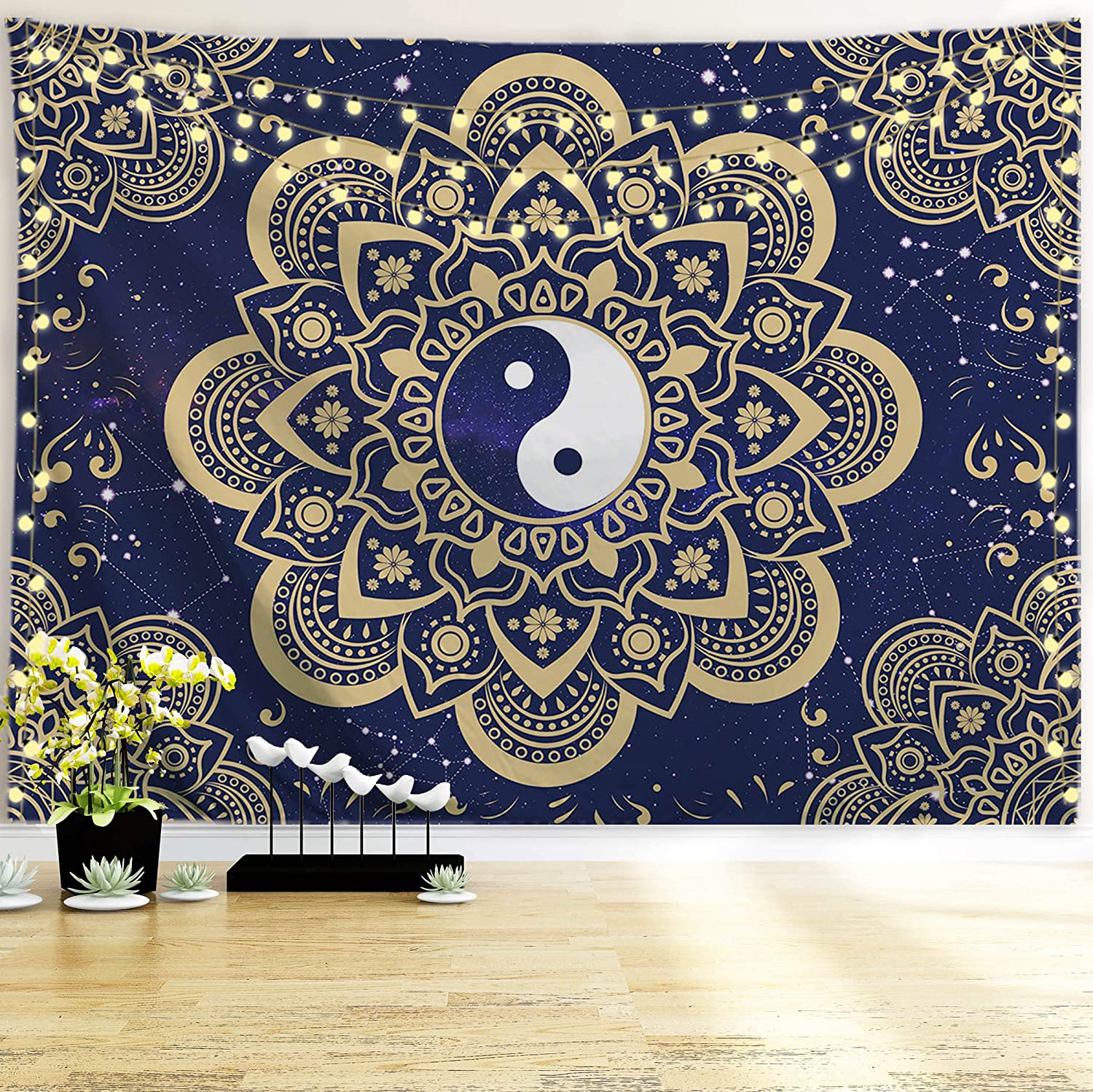 Gold Mandala Wall Tapestry