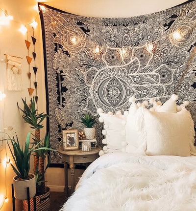 Castle Fairy Galaxy Comforter Set Queen - Rainbow Planets & Mushroom Bedding With Pillowcases