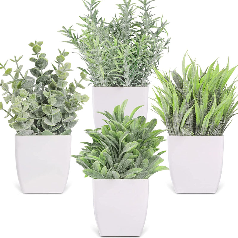 Faux Natural Greenery Plant 4-Pack
