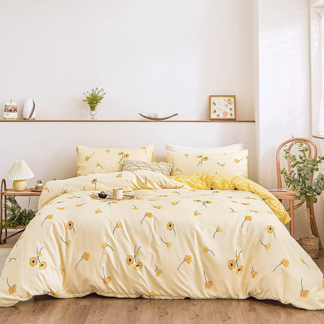 The Floral Yellow Bed Set Twin Twin XL - Main Image