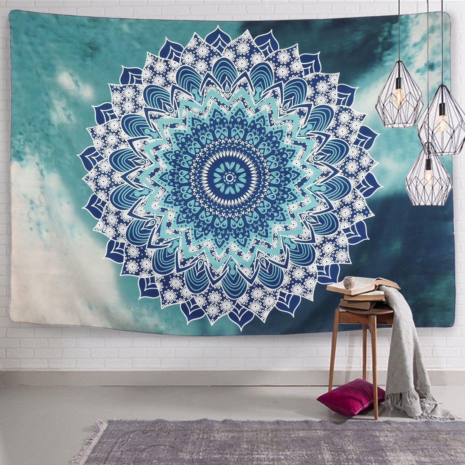 Blue and best sale grey tapestry