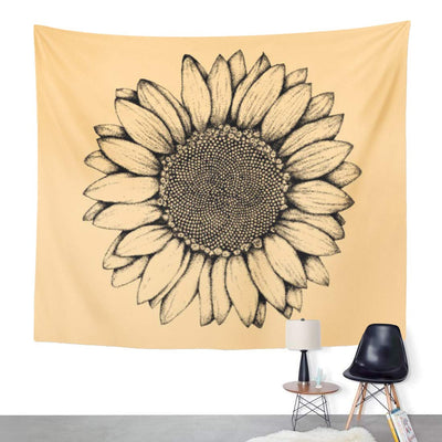 Beige Sunflower Tapestry - Tapestry Girls