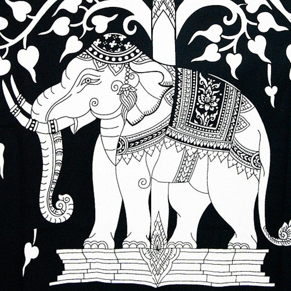 Elephant Black Tapestry - Elephant Decor | Tapestry Girls