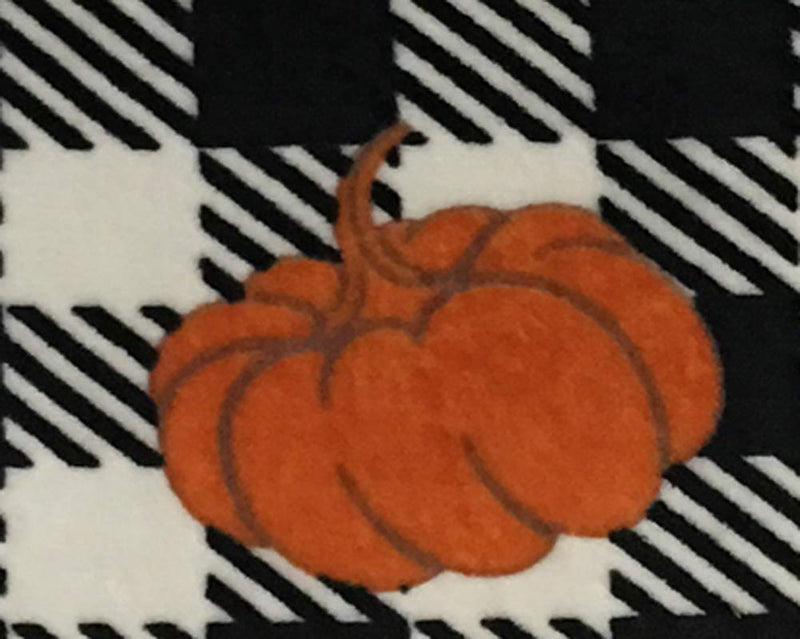 Pumpkin and Plaid Fleece Blanket - Tapestry Girls