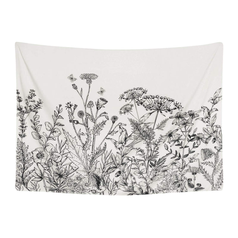 Black and White Floral Tapestry - Tapestry Girls