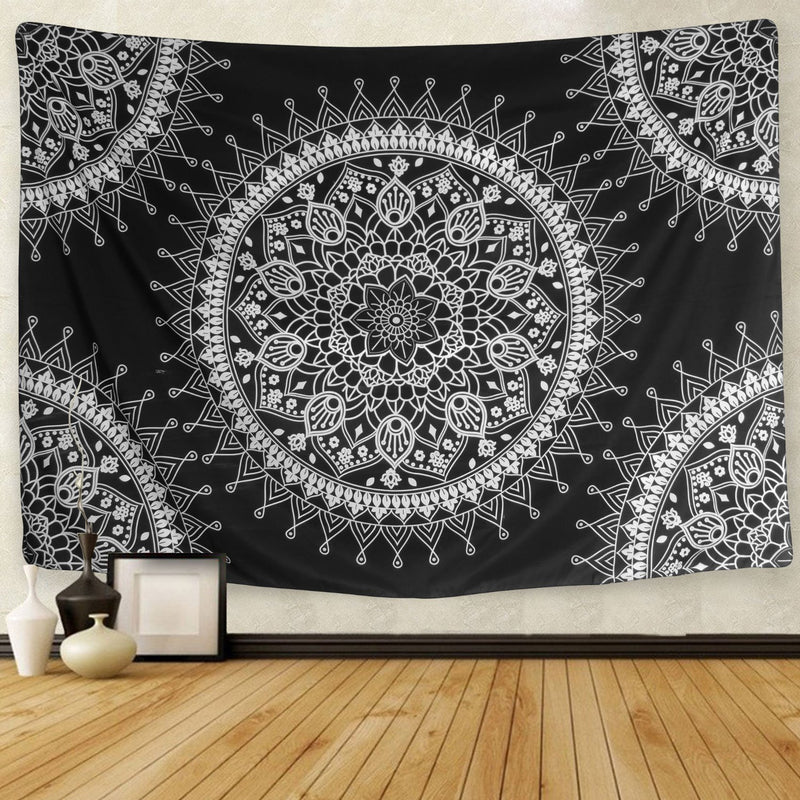 Hippie Black Mandala Tapestry - Tapestry Girls