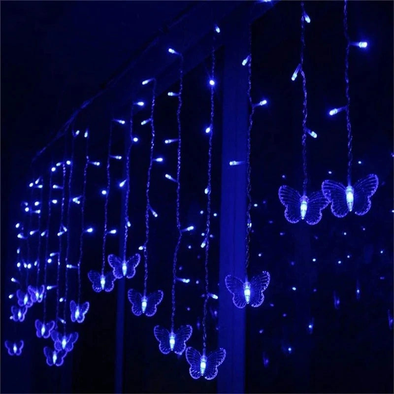 Blue Butterfly String Lights