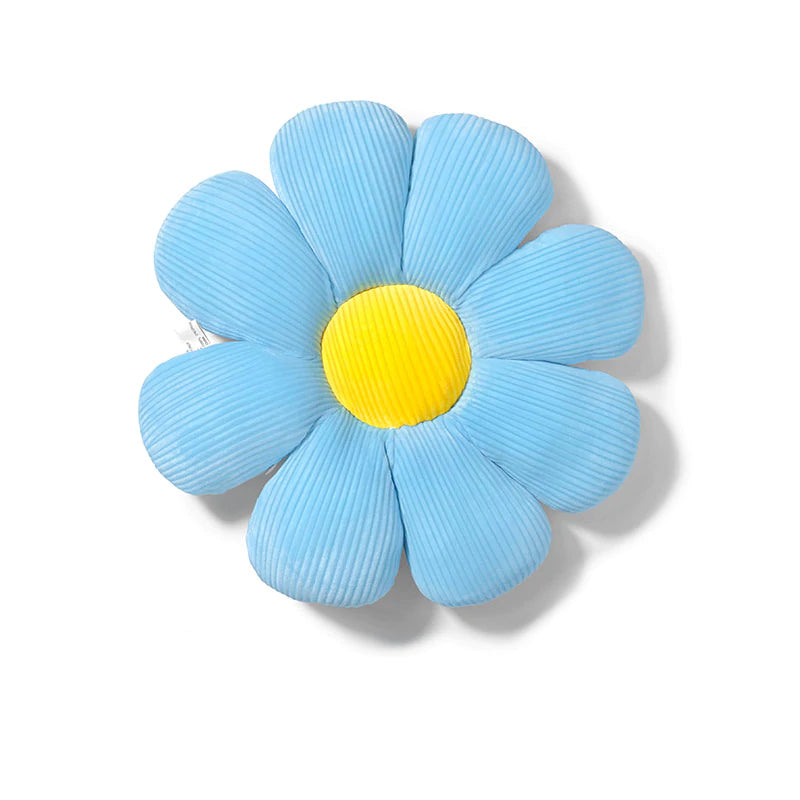 Blue Daffy Flower Pillow