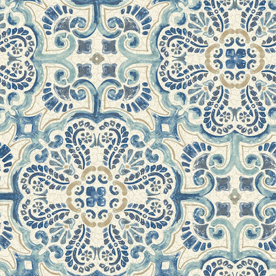 Blue Florentine Removable Wallpaper - Tapestry Girls