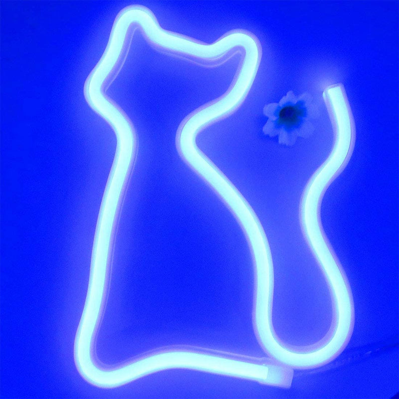 Blue Neon Cat