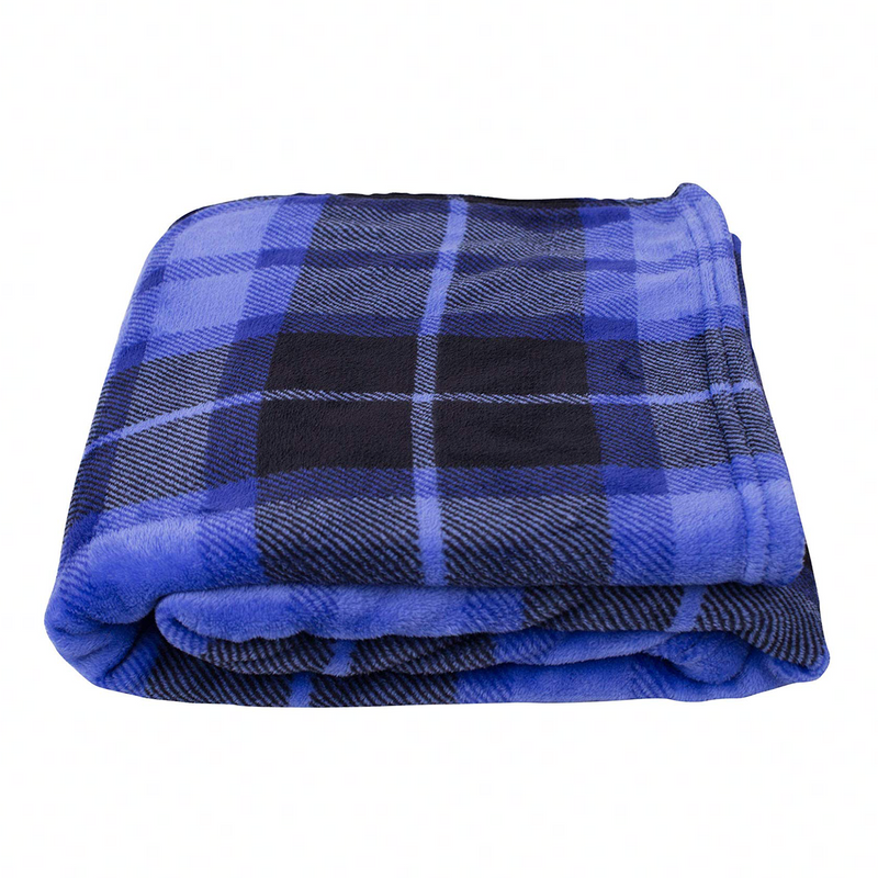 Blue Plaid Fleece Blanket