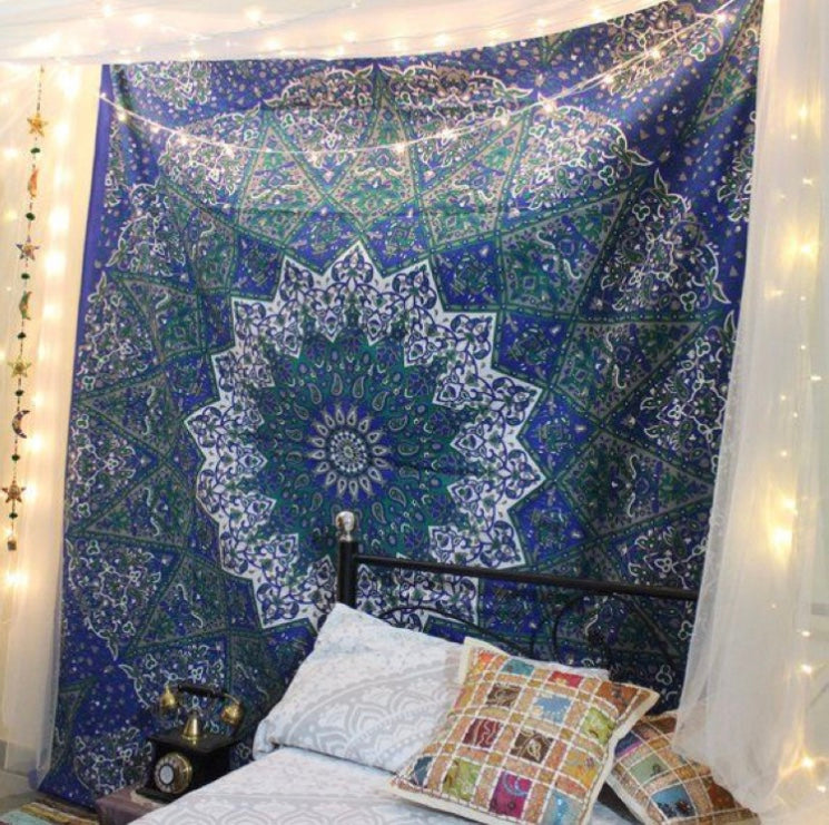 Blue Star Mandala Tapestry - Tapestry Girls