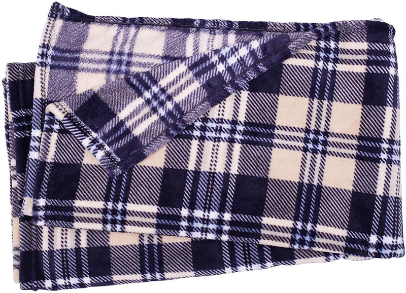 Blue and Yellow Plaid Fleece Blanket - Tapestry Girls