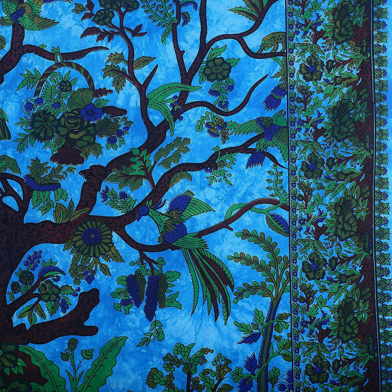 Blue Life Tree Tapestry