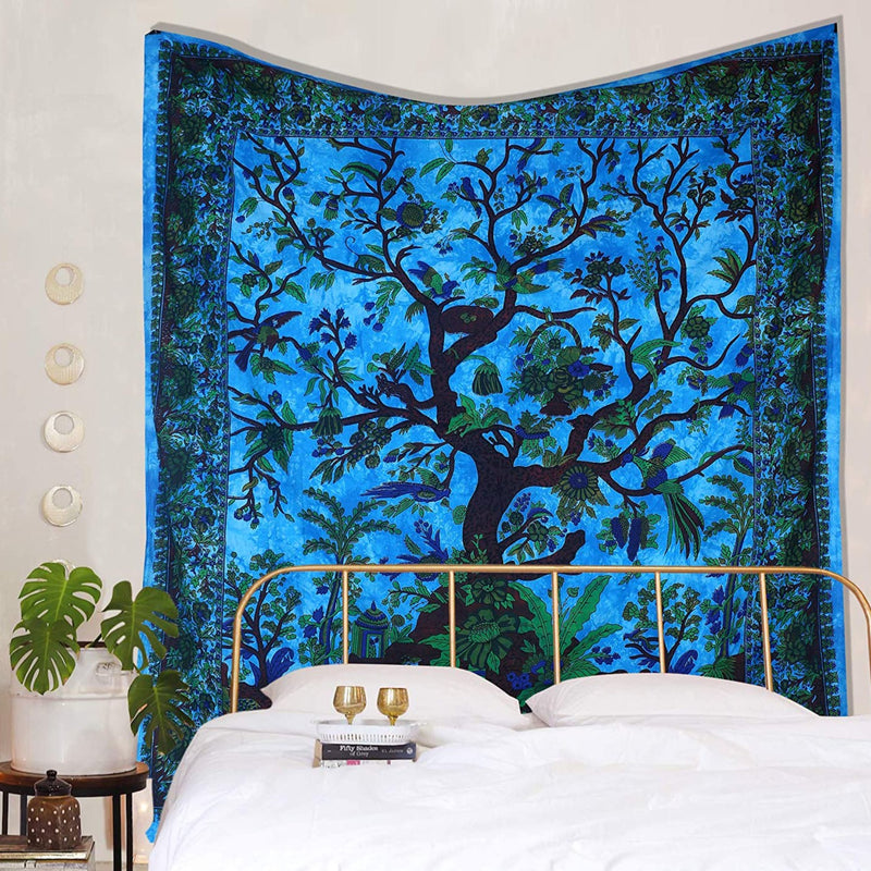 Blue Life Tree Tapestry