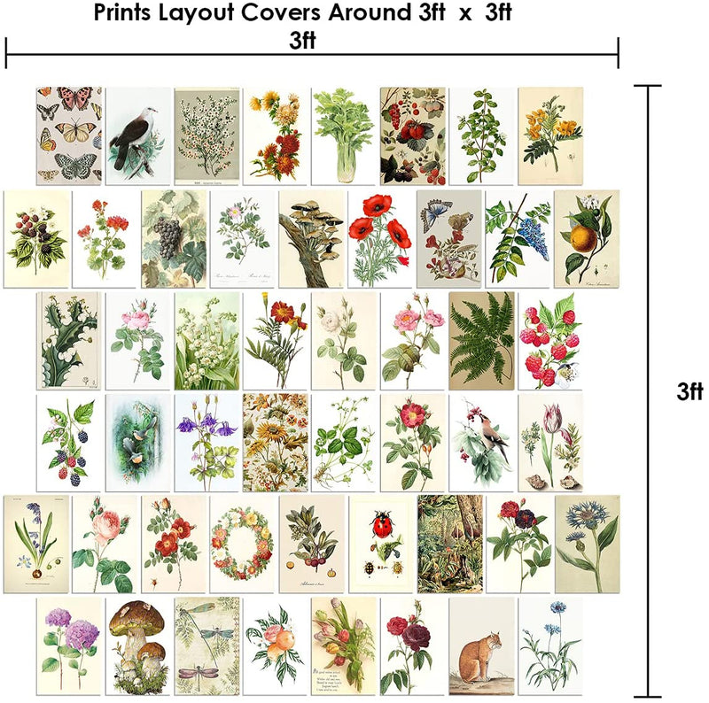 Cottagecore Botanical Wall Collage Kit
