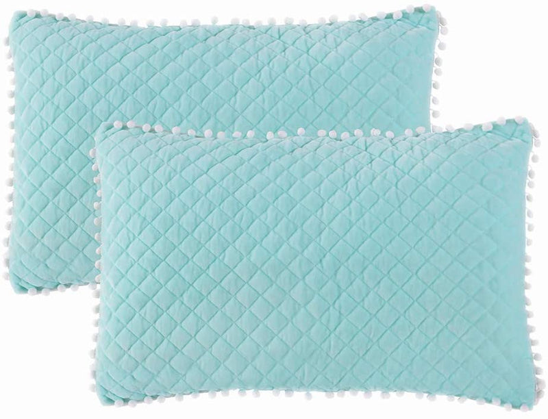 Diamond Mint Pom Pom Pillows - Tapestry Girls