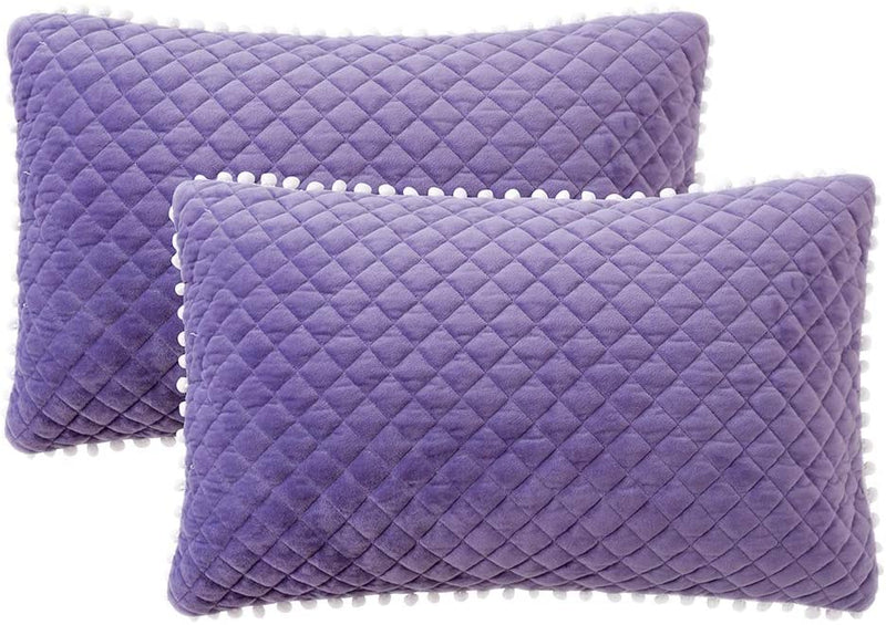 Diamond Purple Pom Pom Pillows - Tapestry Girls
