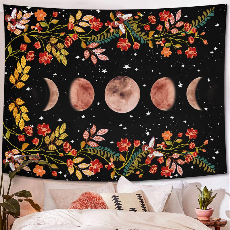 Floral Moon Tapestry
