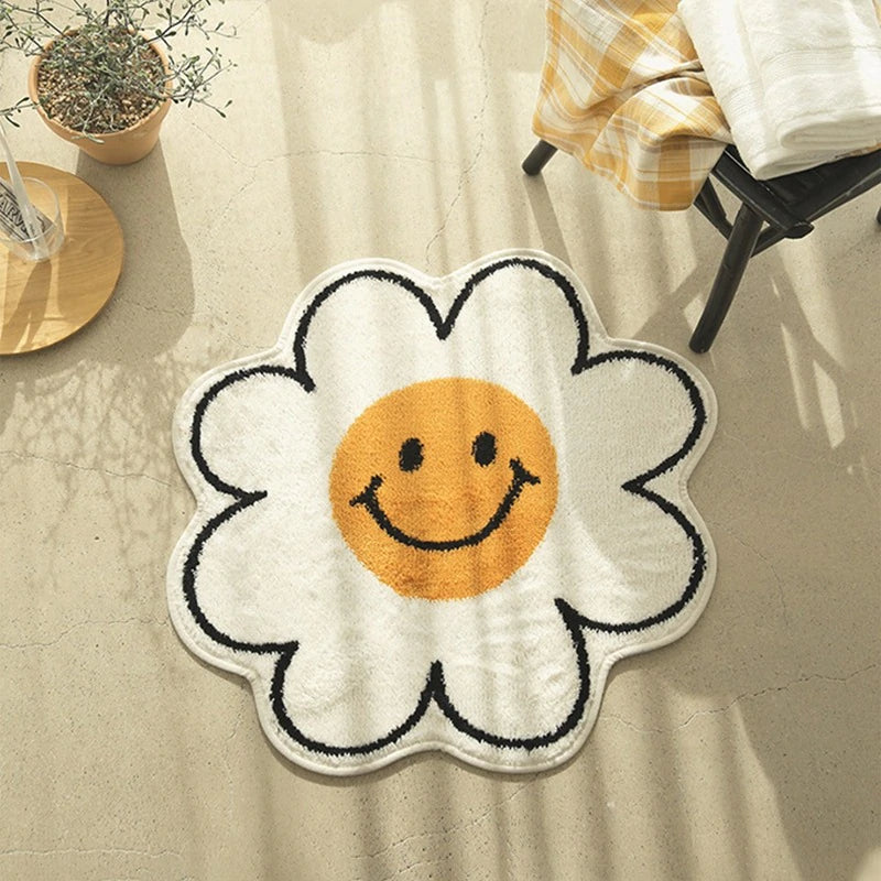 Smiley Flower Rug - Aesthetic Decor | Tapestry Girls