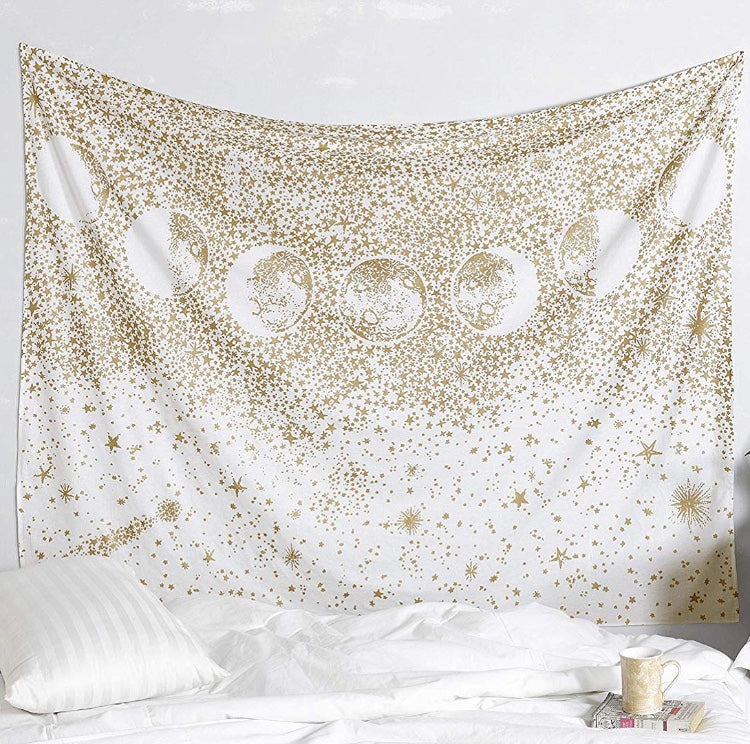 Gold Moon Phase Tapestry - Tapestry Girls
