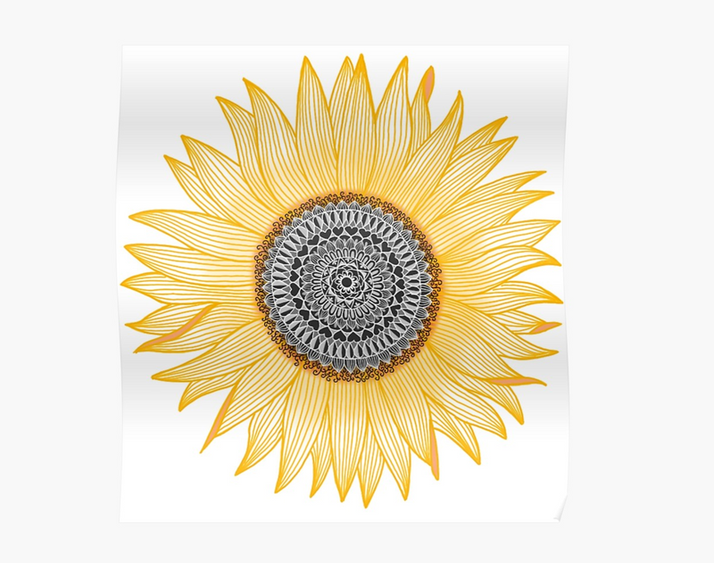 Golden Sunflower Poster - Tapestry Girls