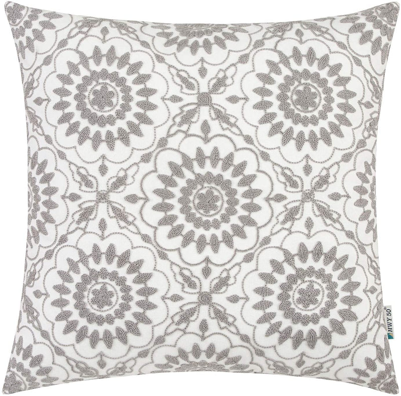 Gray Floral Pillow - Tapestry Girls