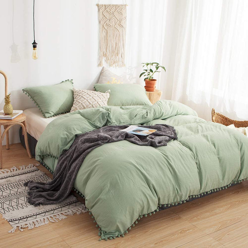 The Softy Pom Pom Green Bed Set