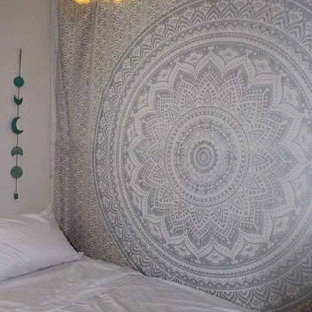 White Bohemian Tapestry - White Mandala Tapestry | Tapestry Girls