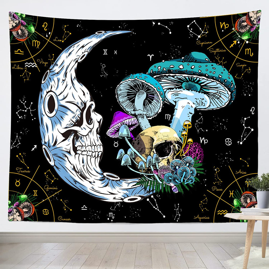 pothead tapestry Indie Mushroom Moon Tapestry Large