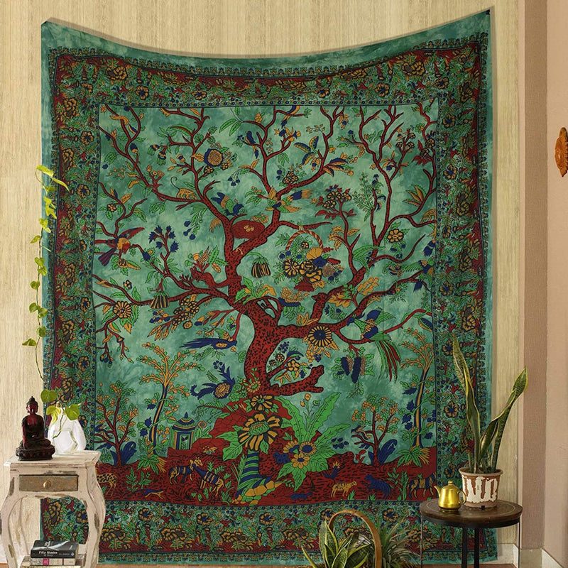 Green Life Tree Tapestry