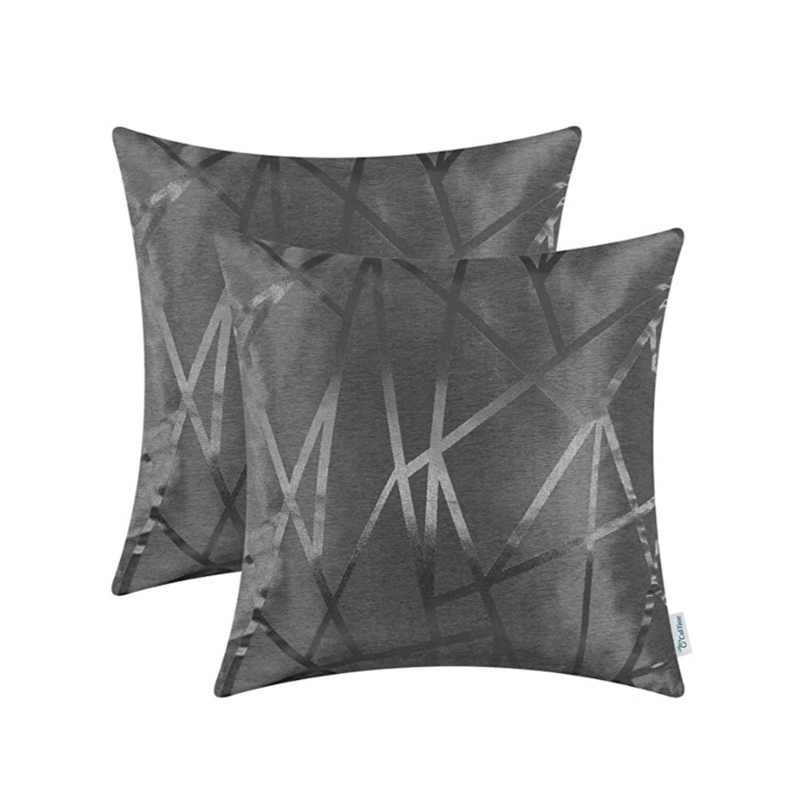 Metallic Décor Dark Grey Pillows - Tapestry Girls