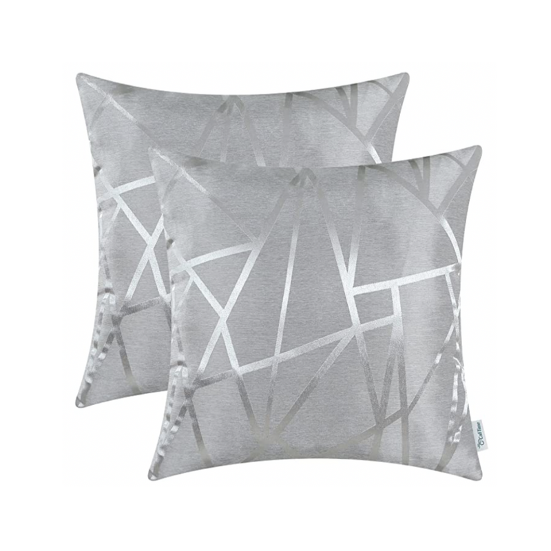 Metallic Décor Grey Pillows - Tapestry Girls