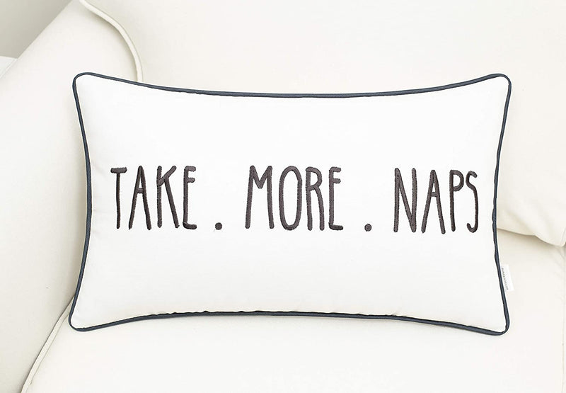 White Take More Naps Pillow - Tapestry Girls