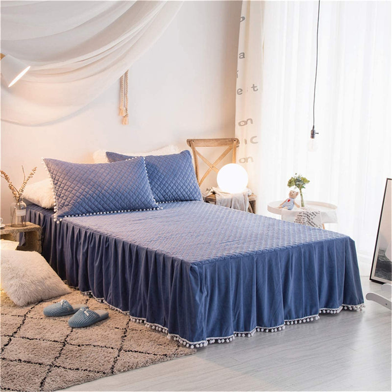 Softy Blue Bed Skirt - Tapestry Girls