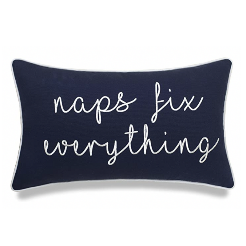 Navy Naps Fix Everything Pillow - Tapestry Girls