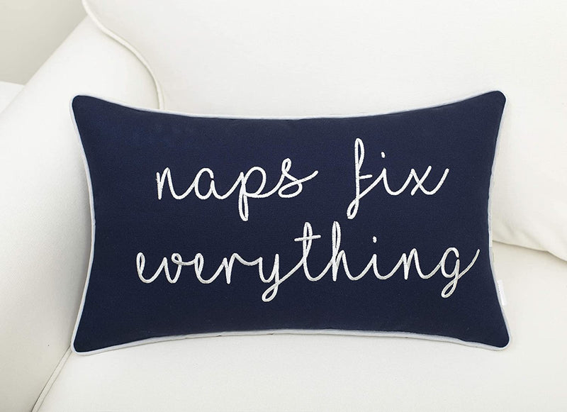 Navy Naps Fix Everything Pillow - Tapestry Girls