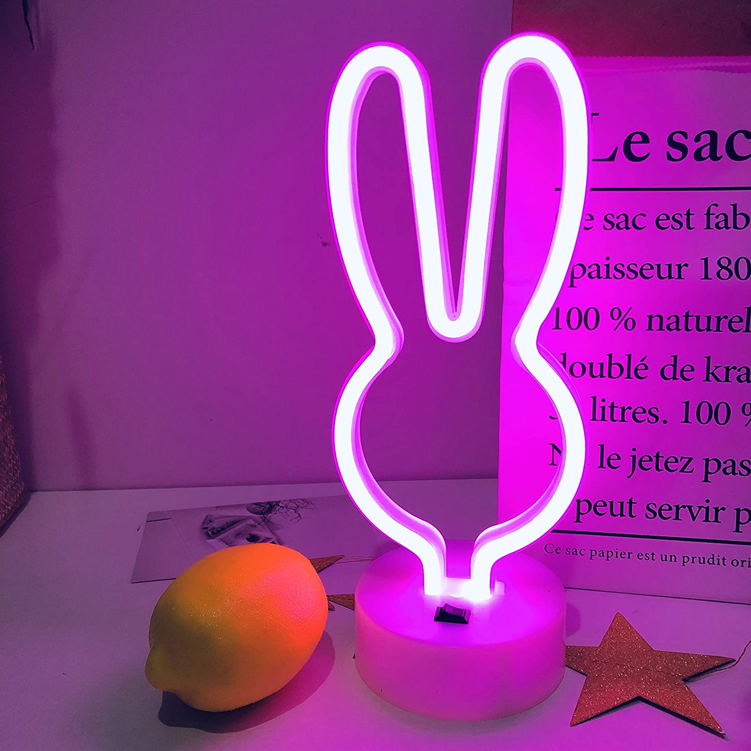 Pink Neon Rabbit Neon Bunny - Pink Neon Light | Tapestry Girls
